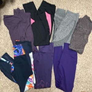 Lot of 7 athletic leggings athleta, Victoria secret, fabletics. + size small